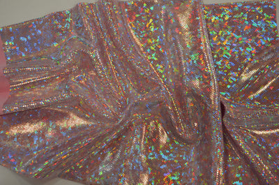 Shattered Hologram Spandex Fabric by the Yard | Dancewear Spandex Fabric | Wholesale Bolt Available | 60 Wide |
