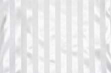 White fabric with vertical satin-like stripes and soft folds.