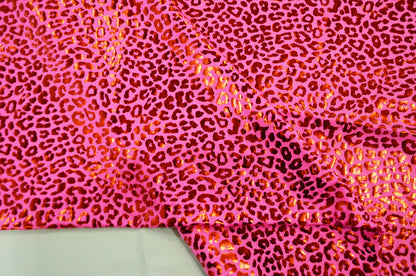 Cheetah Kiss Hologram Spandex Fabrics | Cheetah Print Spandex Fabric | 60" Wide | Dancewear Fabric |