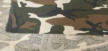 Army Camouflage Cotton Fabric by the Yard 60" Wide 100% Cotton in Hunter Green, Fuchsia and Grey