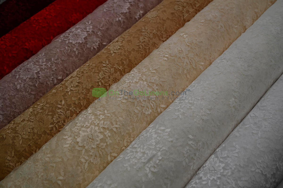 Chantilly Lace Fabric | Elegant Floral Lace | Lightweight & Sheer | Ideal for Bridal & Evening Wear
