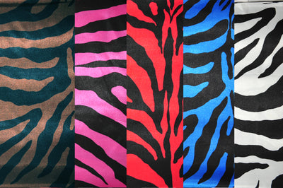 Zebra Print Charmeuse Satin Fabric | Silky Satin Zebra Print Fabric | 100% Polyester |
