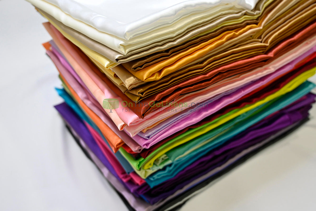 Charmeuse Satin Event Drapery Panels | IFR Charmeuse Satin Curtains | Multiple Colors |