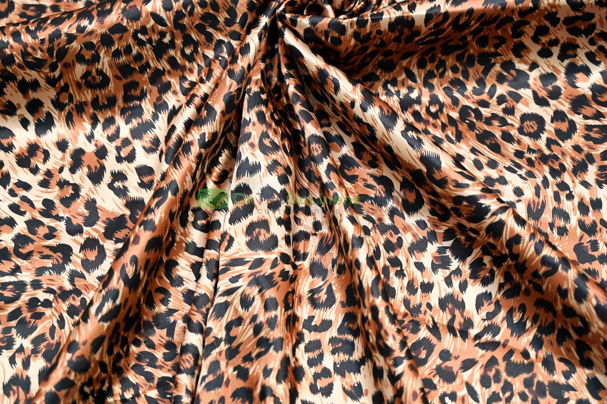 Cheetah Charmeuse Satin Tablecloth, Table Overlay, Table Drapes and Banquets