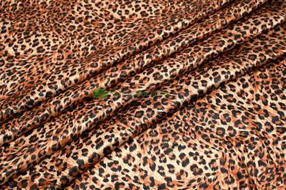 Cheetah Charmeuse Satin Event Drape Panels | Soft and Smooth Cheetah Pattern Drapery Curtains |