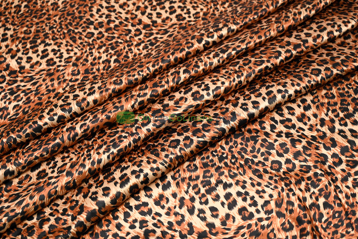 Cheetah Charmeuse Satin Tablecloth, Table Overlay, Table Drapes and Banquets