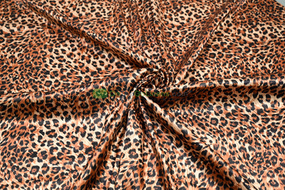 Cheetah Charmeuse Satin Print Fabrics | Silky Satin Cheetah Print Fabric by the Yard |