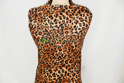 Cheetah Charmeuse Satin Event Drape Panels | Soft and Smooth Cheetah Pattern Drapery Curtains |