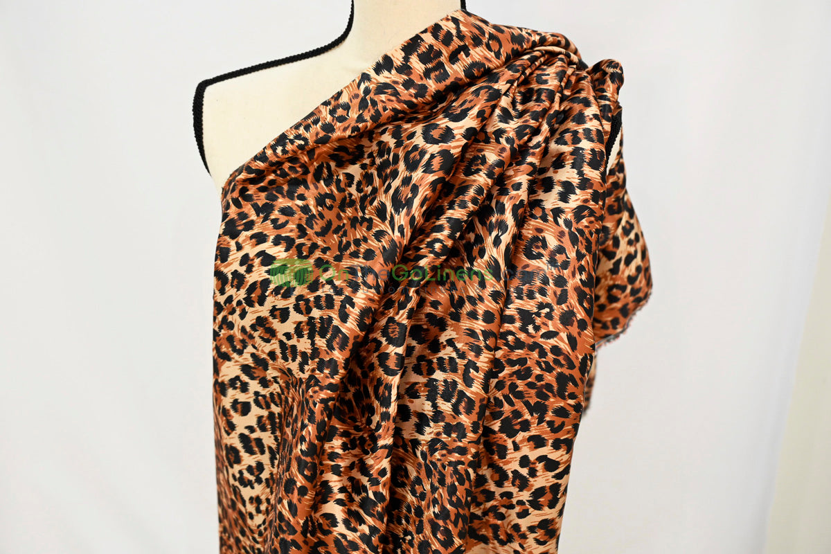 Cheetah Charmeuse Satin Tablecloth, Table Overlay, Table Drapes and Banquets