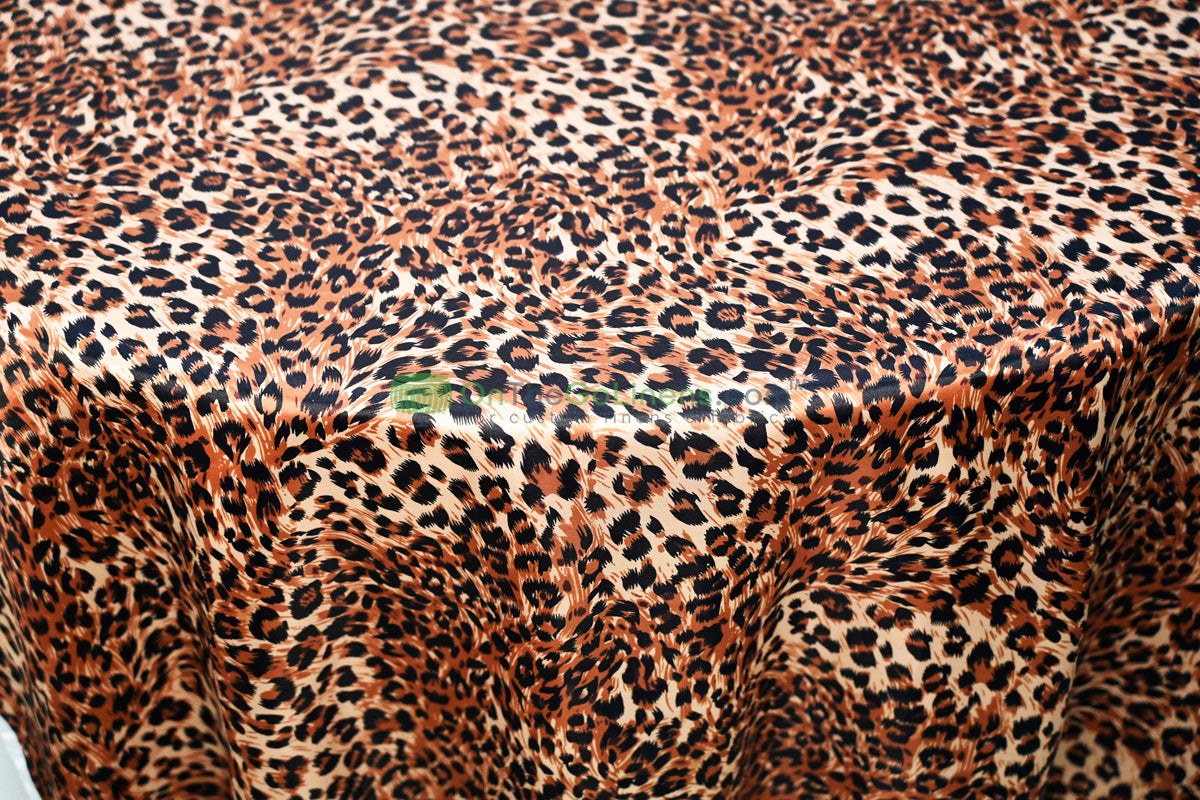 Cheetah Charmeuse Satin Print Fabrics | Silky Satin Cheetah Print Fabric by the Yard |