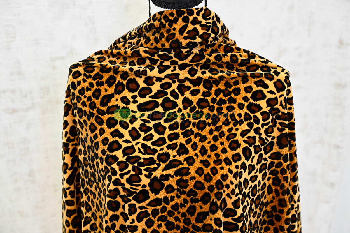 Cheetah 4-Way Stretch Velvet Safari Leopard Polyester | Digital Print | Durable & Ideal for Costumes & Cosplay