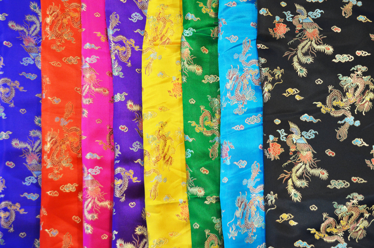 45" Chinese Brocade Dragon Fabric by the Yard | Chinese Dragon Fabric | Multiple Colors