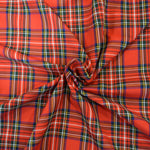 Christmas Red Plaid Fabric by the Yard | Christmas Kilt Fabric | 60" Wide | Rayon Polyester Blend |
