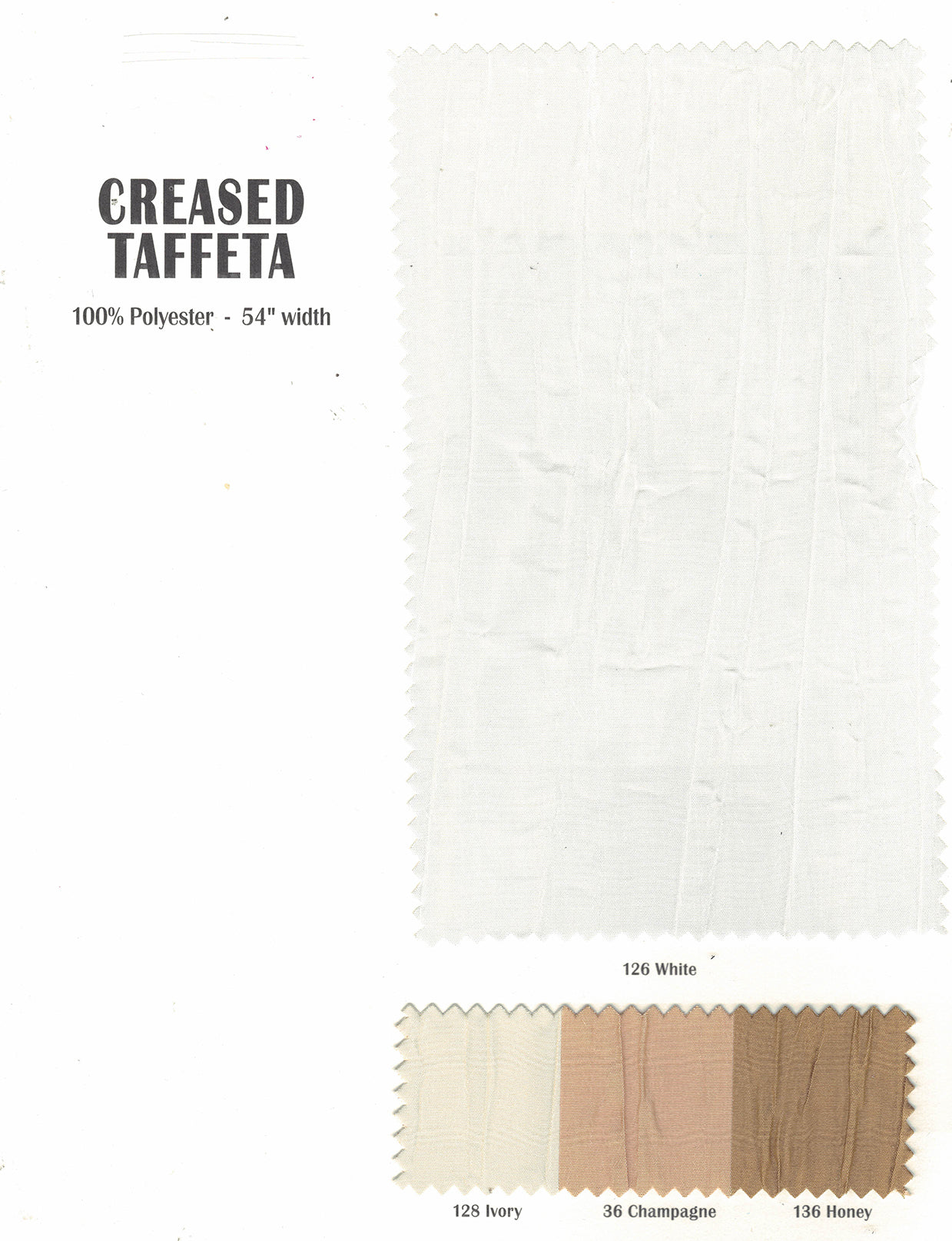Crease Taffeta Fabric by the Yard & Wholesale Bolt | 52" Wide | Crush Taffeta Fabric | Multiple Colors |