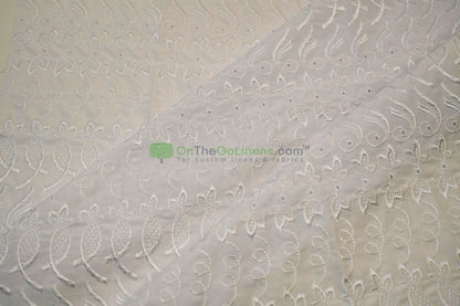 Cotton Eyelet Embroidery Design ONE | Double Scallop Finish | 80% Polyester 20% Cotton | 52” Wide