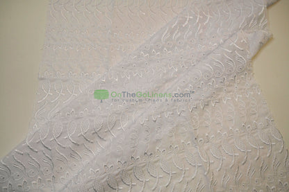 Cotton Eyelet Embroidery Design ONE | Double Scallop Finish | 80% Polyester 20% Cotton | 52” Wide