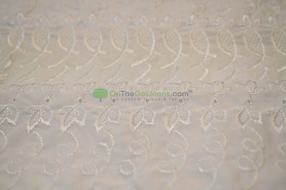 Cotton Eyelet Embroidery Design ONE | Double Scallop Finish | 80% Polyester 20% Cotton | 52” Wide