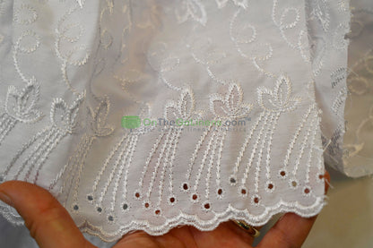 Cotton Eyelet Embroidery Design ONE | Double Scallop Finish | 80% Polyester 20% Cotton | 52” Wide