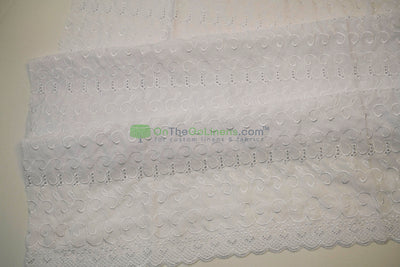 Cotton Eyelet Embroidery Design SIX | Double Scallop Finish | 80% Polyester 20% Cotton | 52” Wide