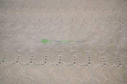 Cotton Eyelet Embroidery Design SIX | Double Scallop Finish | 80% Polyester 20% Cotton | 52” Wide
