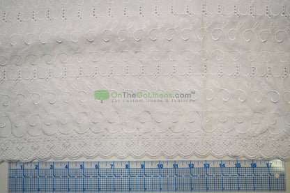 Cotton Eyelet Embroidery Design SIX | Double Scallop Finish | 80% Polyester 20% Cotton | 52” Wide
