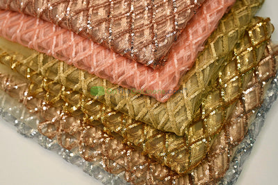Luxury Glitz Mesh Embroidery Fabric | 52" Wide | Multiple Colors |