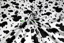 Silky Soft Charmeuse Cow Print Fabric sold by the Yard | 60" Wide |