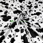 Silky Soft Charmeuse Cow Print Fabric sold by the Yard | 60" Wide |