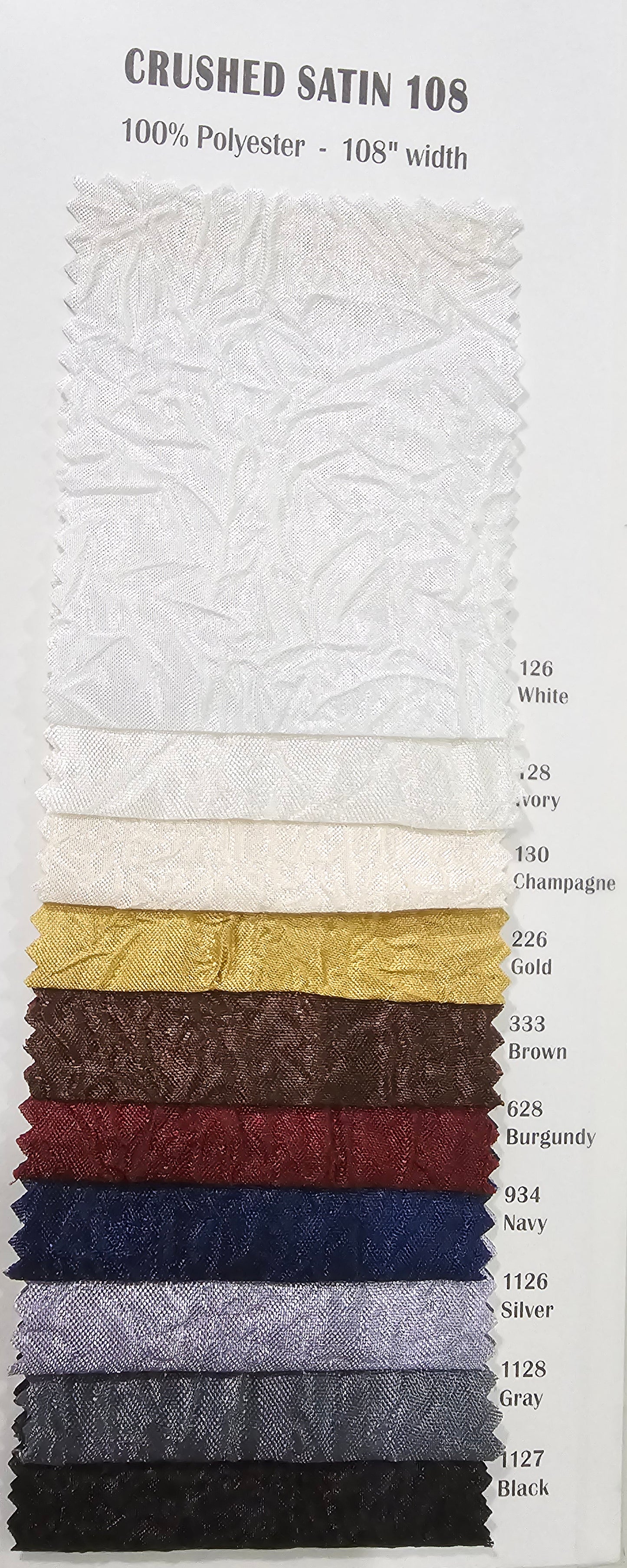 IFR Dull Crush Satin for Drapery | Extra Wide Tergalet Fabric | 108" Wide | Multiple Colors |