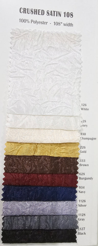 IFR Dull Crush Satin Fabric Sold by the Yard | Extra Wide Tergalet Fabric | 108" Wide | Multiple Colors |