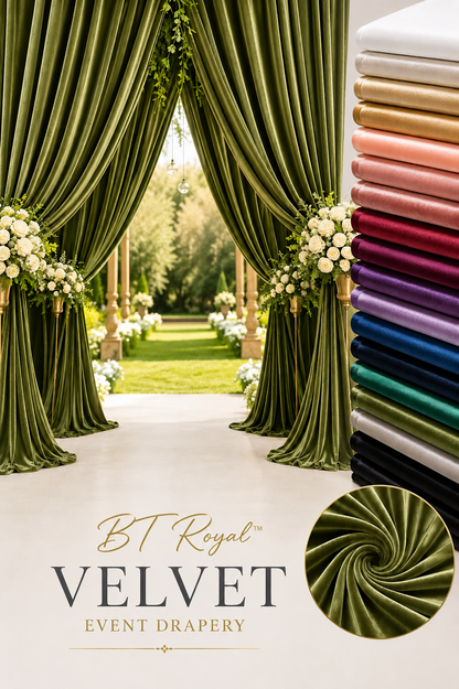 BT Royal™ Plush Velvet Event Drapery Panels Custom Made for Weddings & Event Décor