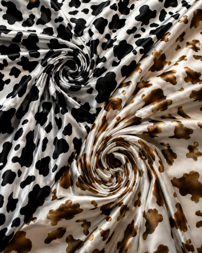 Calf Print Charmeuse Satin Fabric by the Yard 60" Wide 100% Polyester