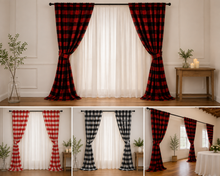 Buffalo Plaid Event Drapery Panels 2" Gingham Checker Custom Event Drapes