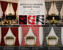 Buffalo Plaid Event Drapery Panels 2" Gingham Checker Custom Event Drapes