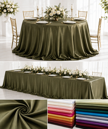 Crepe Back Satin Tablecloths, Overlays & Table Linens Korean Quality