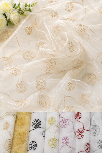 Donatello Organza Embroidery Fabric by the Yard 54" Wide Multiple Colors
