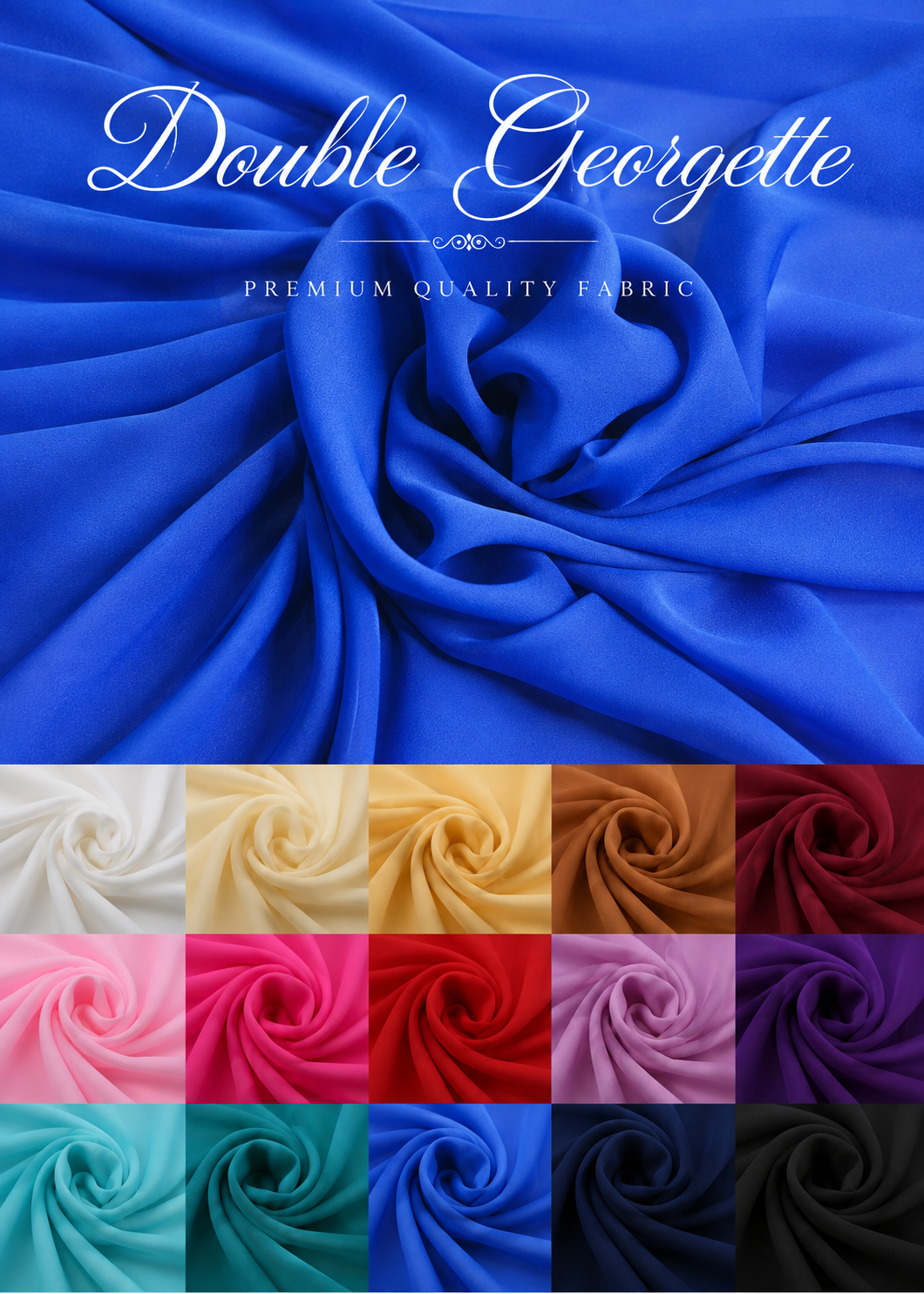Double Georgette Fabric by the Yard 60" Wide in Multiple Colors