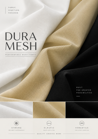 Dura Mesh Fabric by the Yard Heavy Duty Nylon Spandex 60" Wide Super Stretch