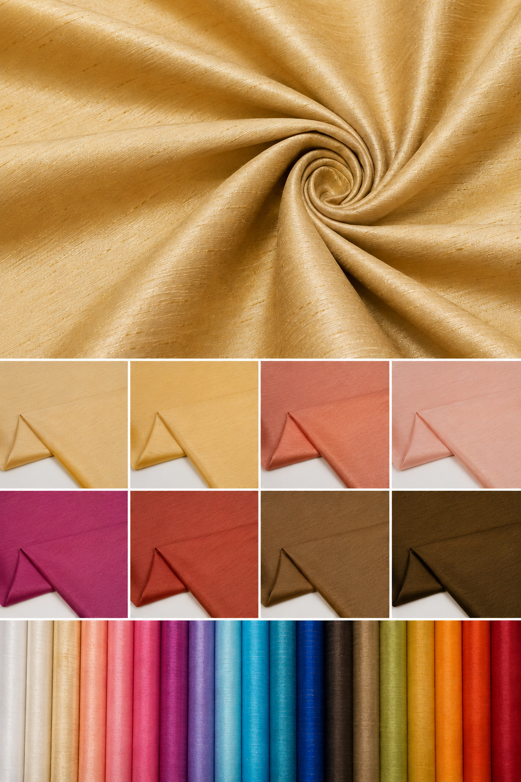 Faux Dupioni Silk Fabric by the Yard 54" Wide 100% Polyester