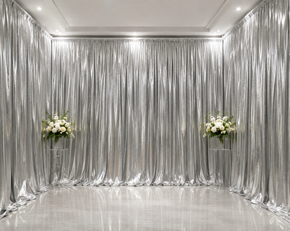 Foil Spandex Metallic Lame Event Drapery Panels for Events, Weddings, and Decor