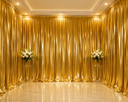 Foil Spandex Metallic Lame Event Drapery Panels for Events, Weddings, and Decor