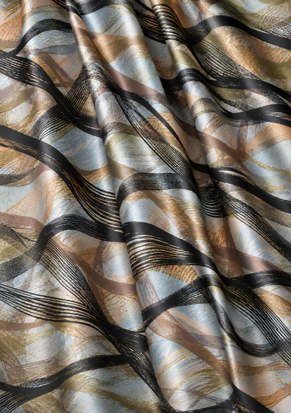 Galaxy Abstract Satin Print Fabric by the Yard 60" Wide 100% Polyester