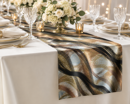 Galaxy Abstract Satin Print Table Runners 100% Polyester for Events