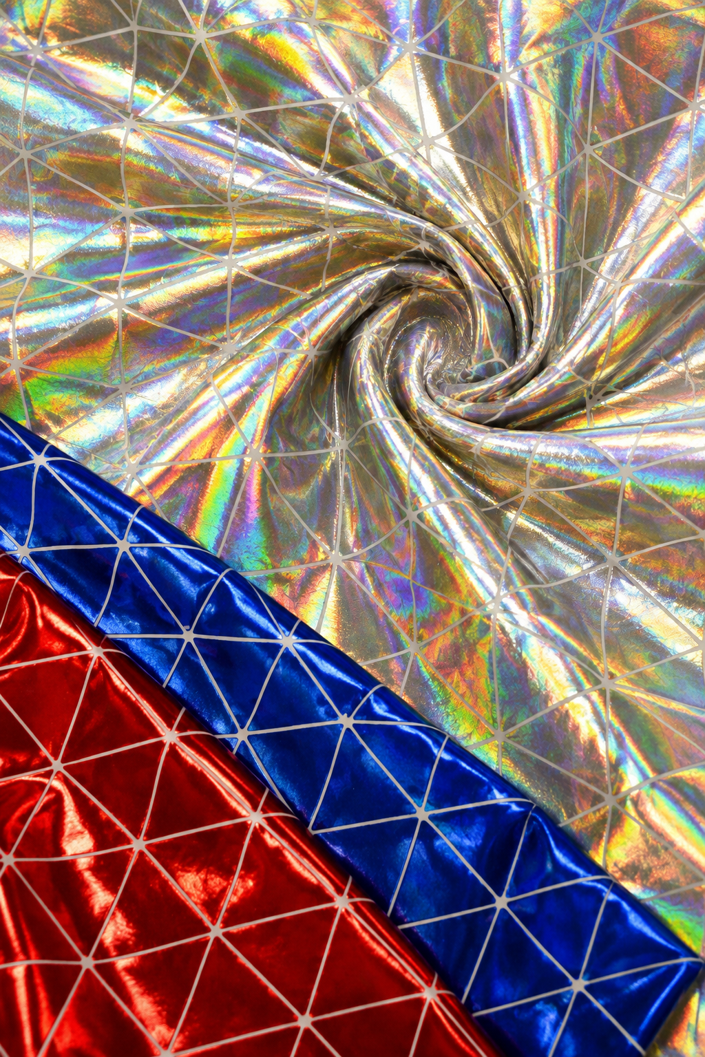 Geometric Mirror Hologram Spandex Fabric 60" Wide for Dancewear & Costumes