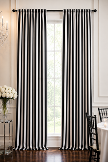 5.5" Stripe Lamour Satin Event Drapery Panels Custom Made for Weddings and Events