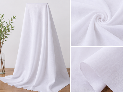 Bleached White 100% Cotton Muslin Fabric by the Yard & Bolt 60" Wide