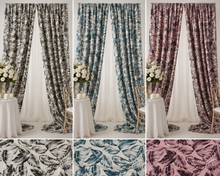 Bohemian Paradise Tropical Banana Leaf Satin Event Drapery Panels