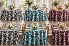 Bohemian Paradise Tropical Banana Leaf Satin Tablecloths, Overlays & Table Linens
