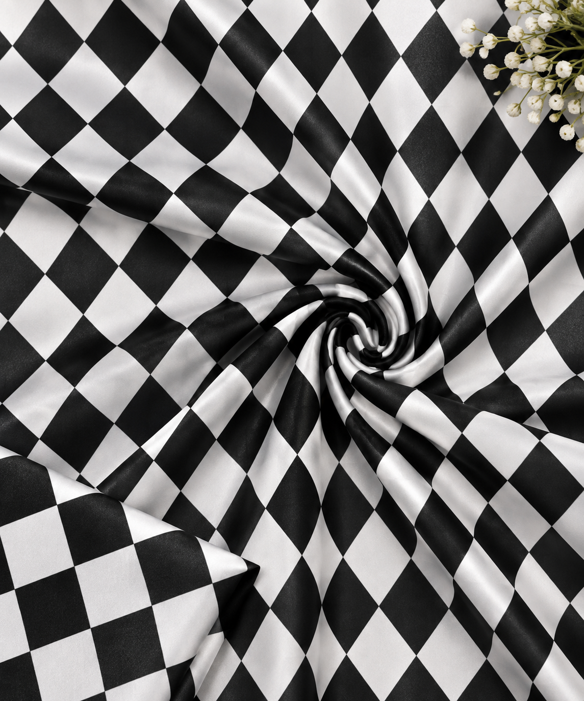 Harlequin Lamour Satin Fabric by the Yard & Bolt 60" Wide White & Black