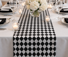 Harlequin Lamour Satin Table Runners White & Black 19" x 108" Size